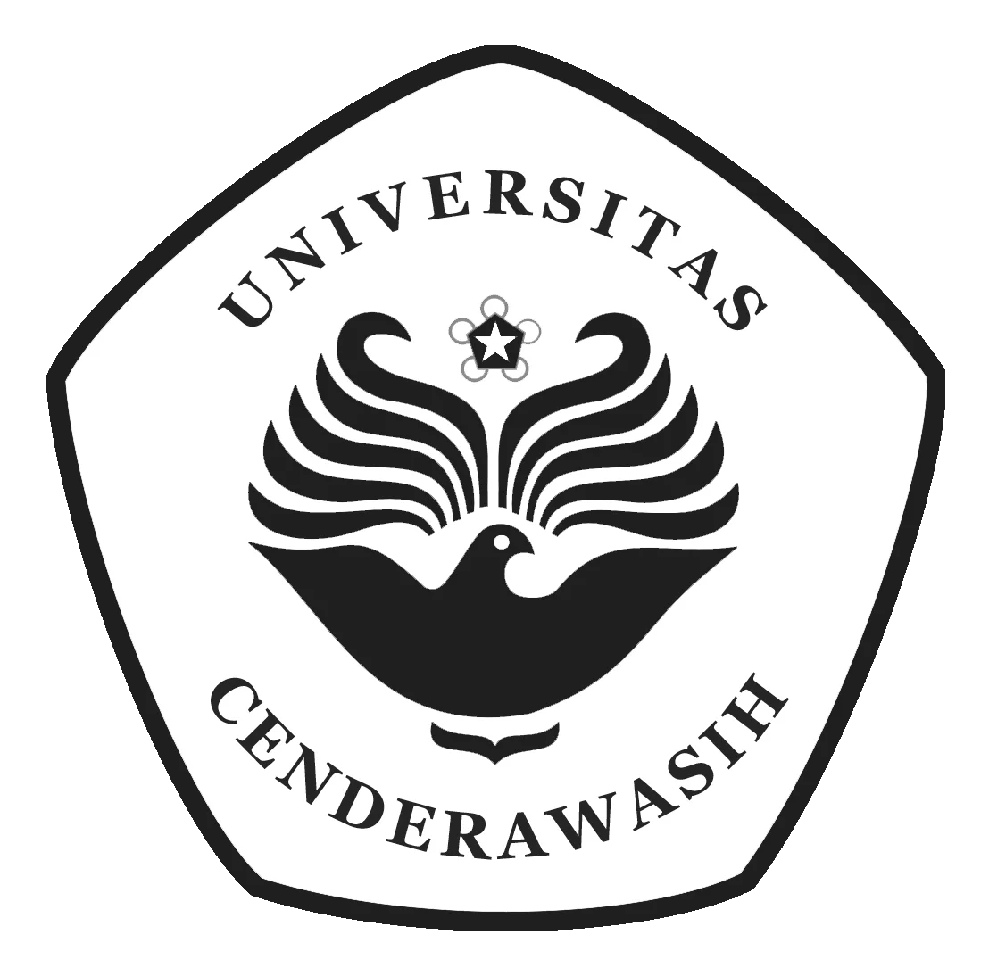 Logo UNCEN (Universitas Cenderawasih) Original PNG Hitam Putih