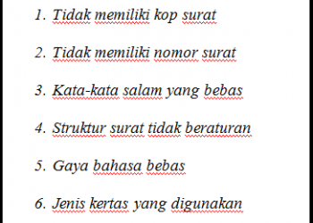 Ciri-ciri surat pribadi