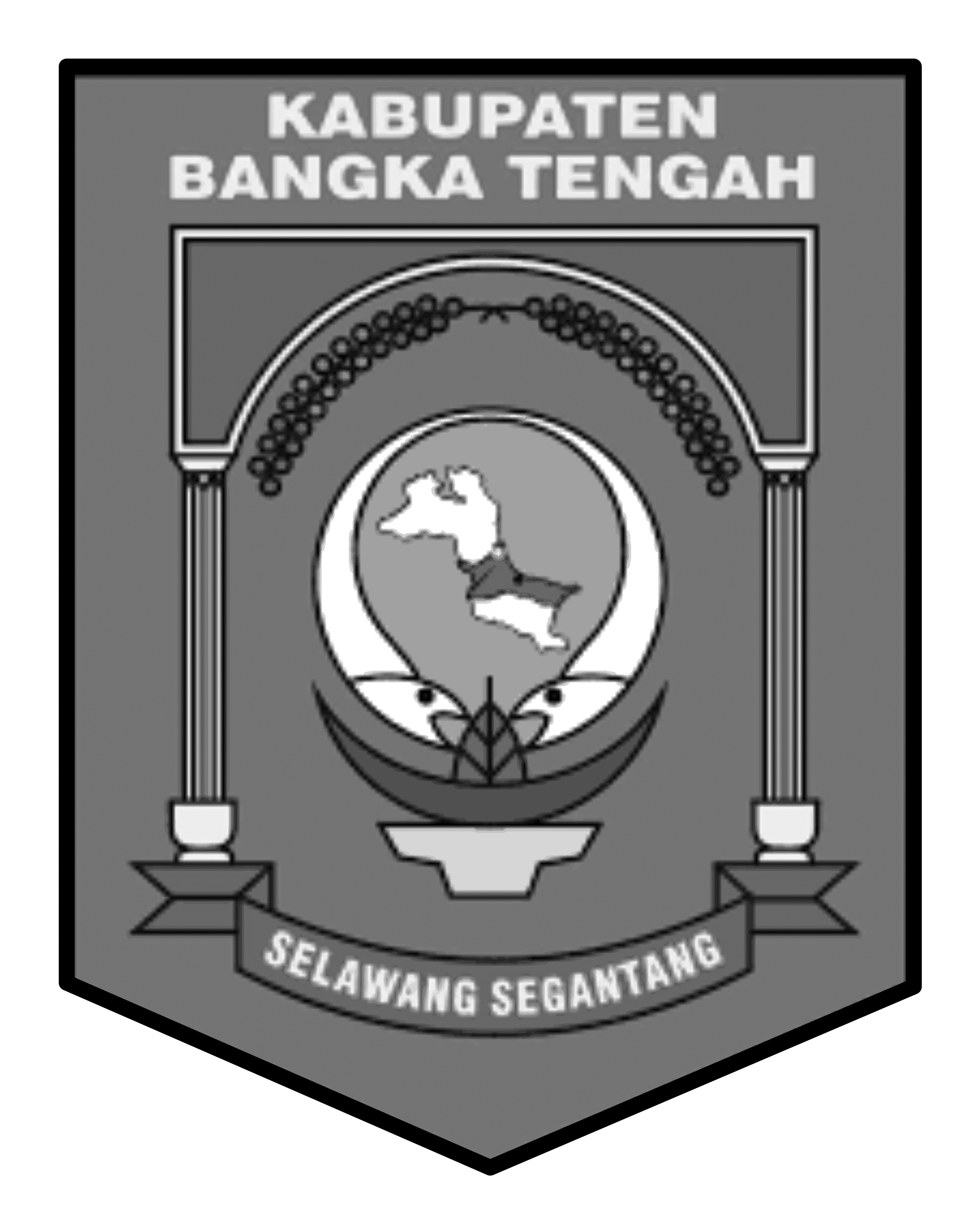 Logo Kabupaten Bangka Tengah (INDONESIA) Hitam Putih