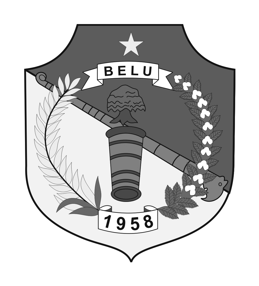 Logo Kabupaten Belu (INDONESIA) Hitam Putih