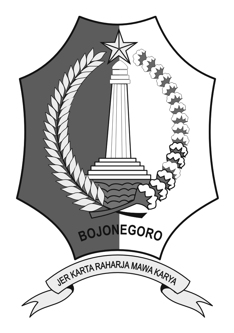 Logo Kabupaten Bojonegoro (INDONESIA) Hitam Putih