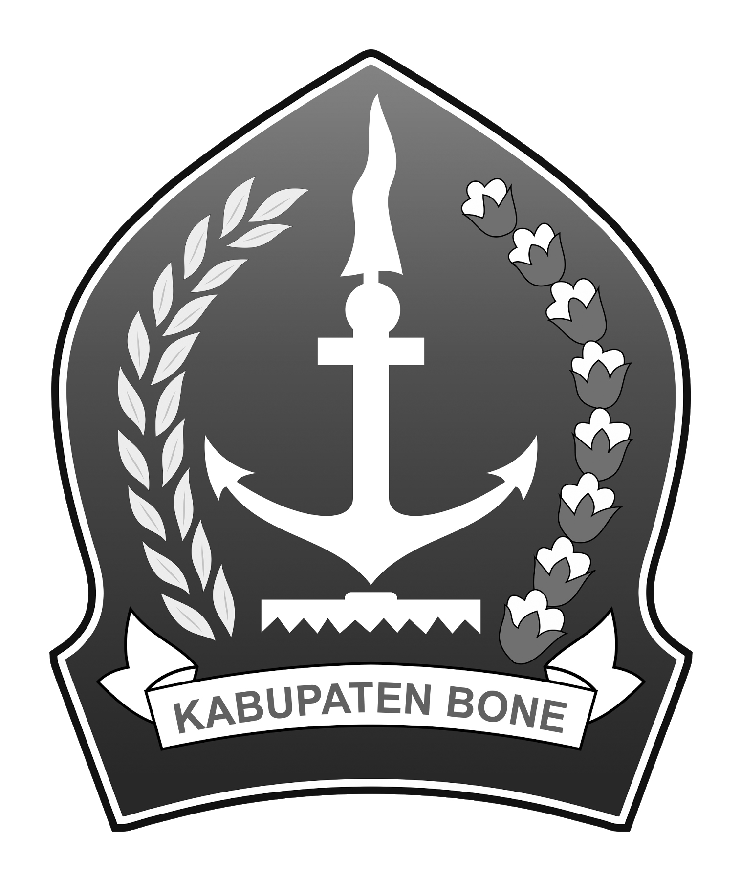 Logo Kabupaten Bone (INDONESIA) Hitam Putih