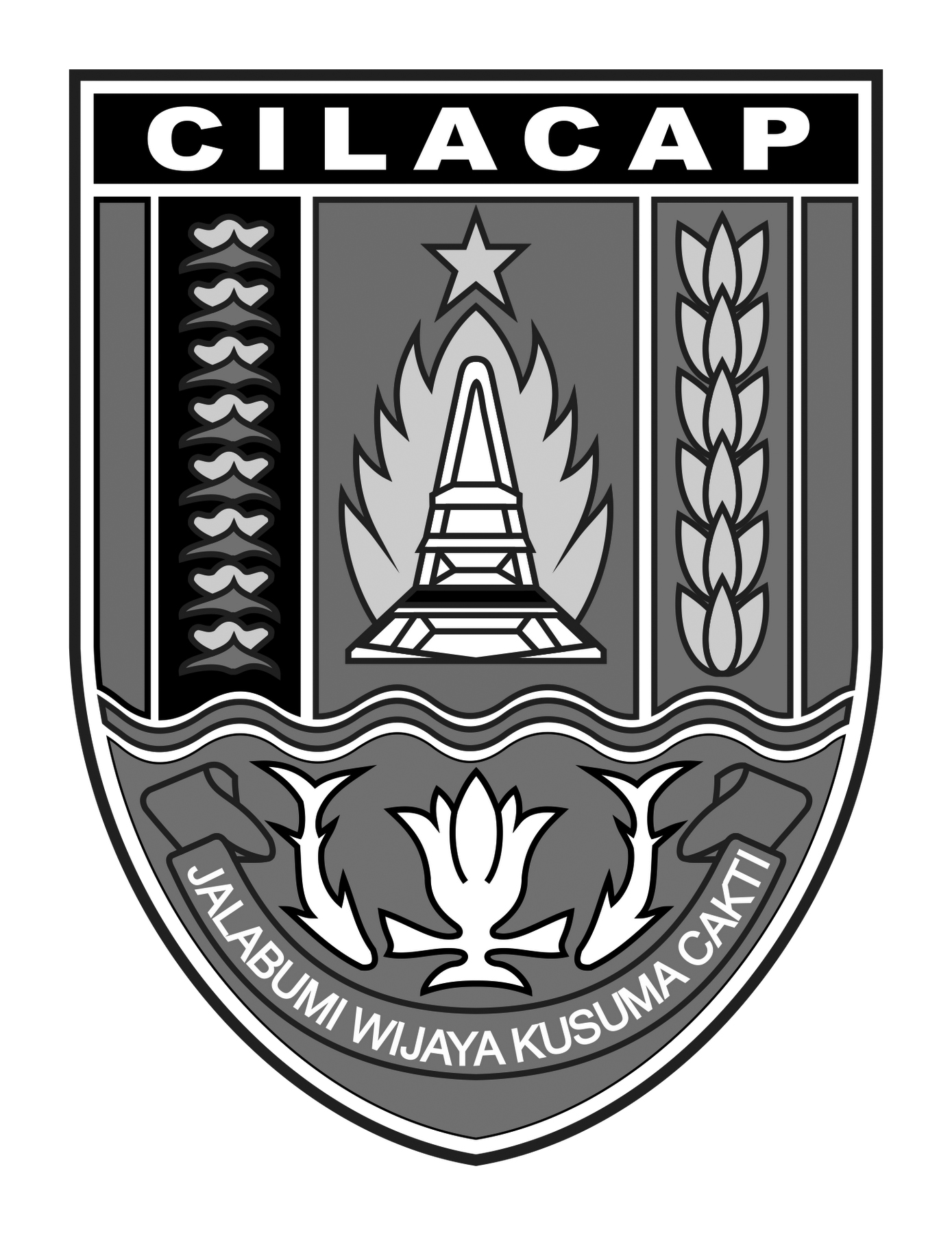 Logo Kabupaten Cilacap (INDONESIA) Hitam Putih