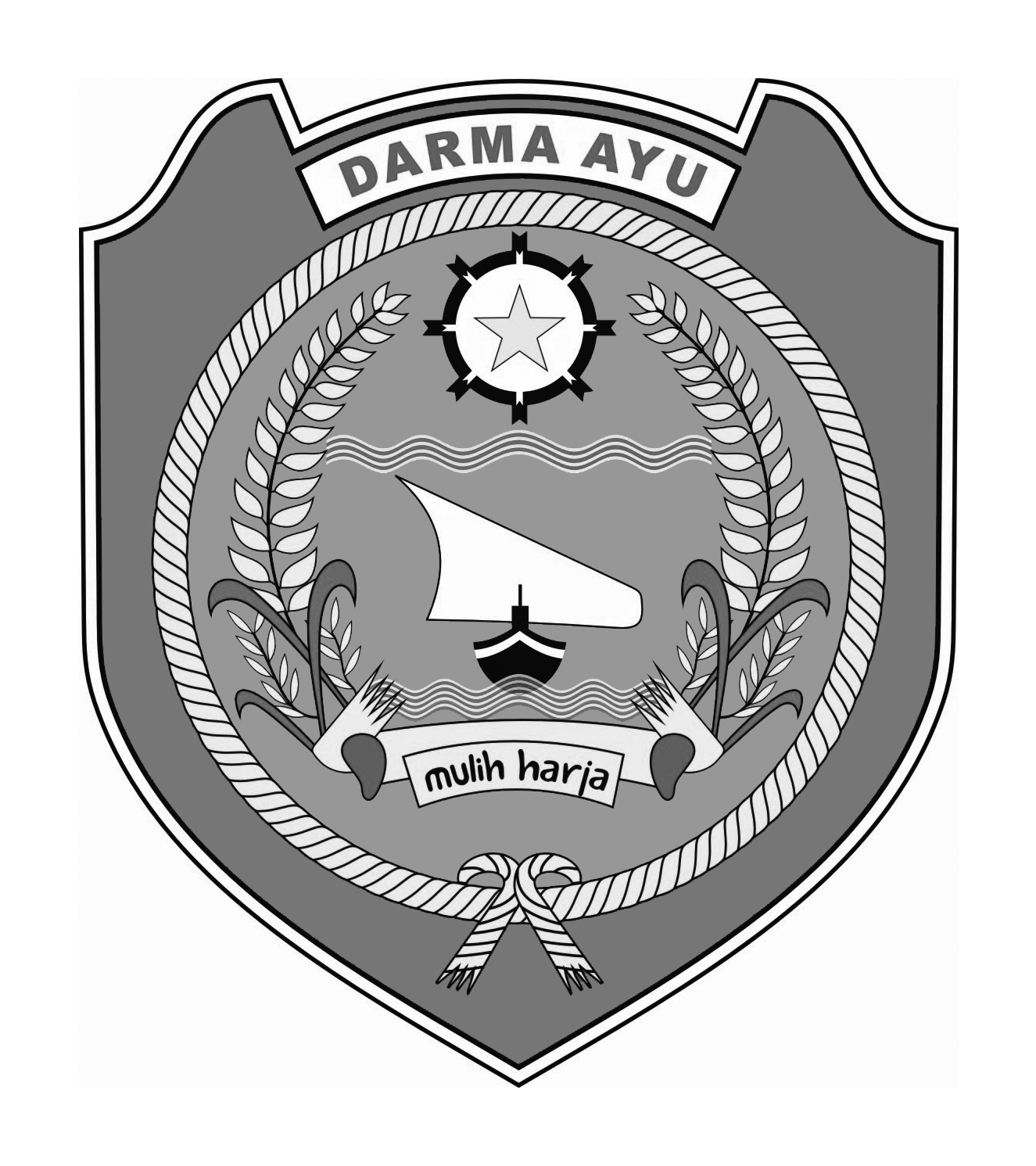 Logo Kabupaten Indramayu Hitam Putih