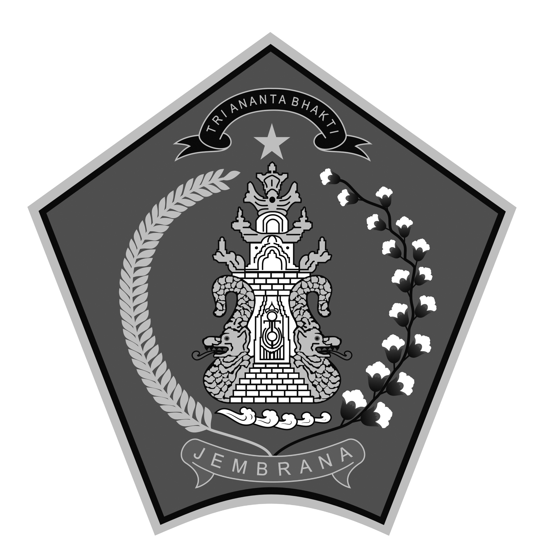 Logo Kabupaten Jembrana Hitam Putih