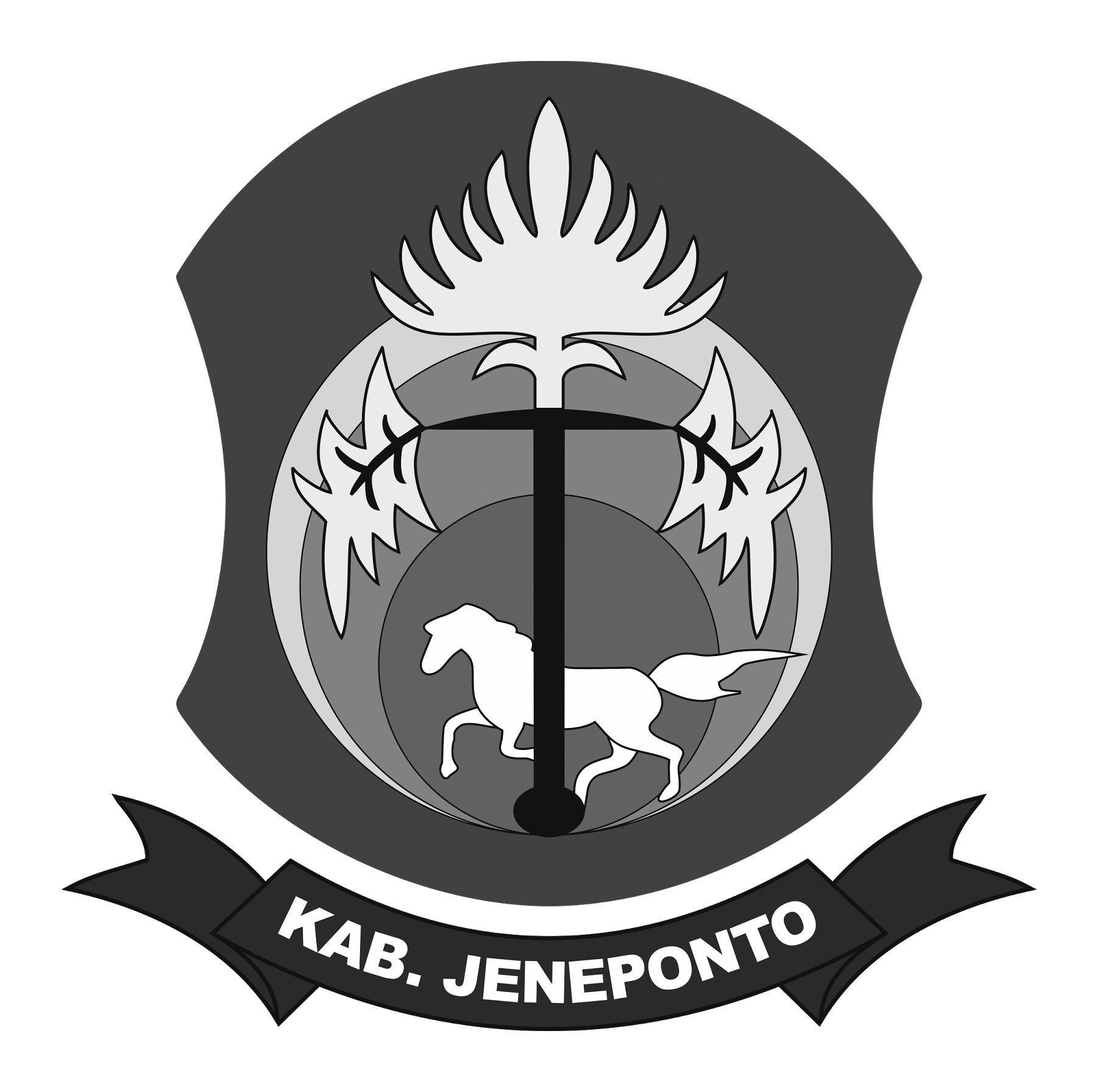 Logo Kabupaten Jeneponto Hitam Putih