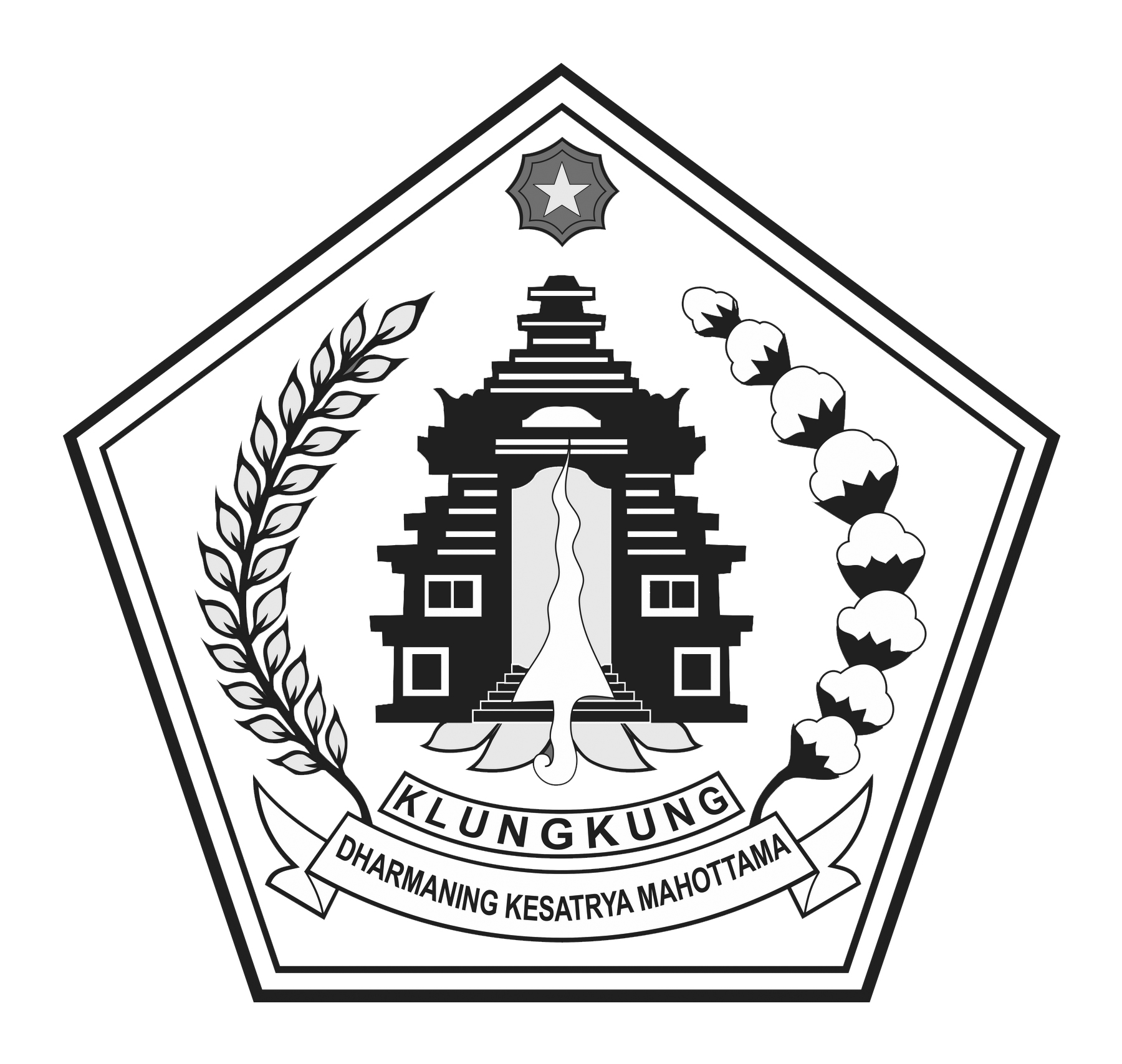 Logo Kabupaten Klungkung Hitam Putih