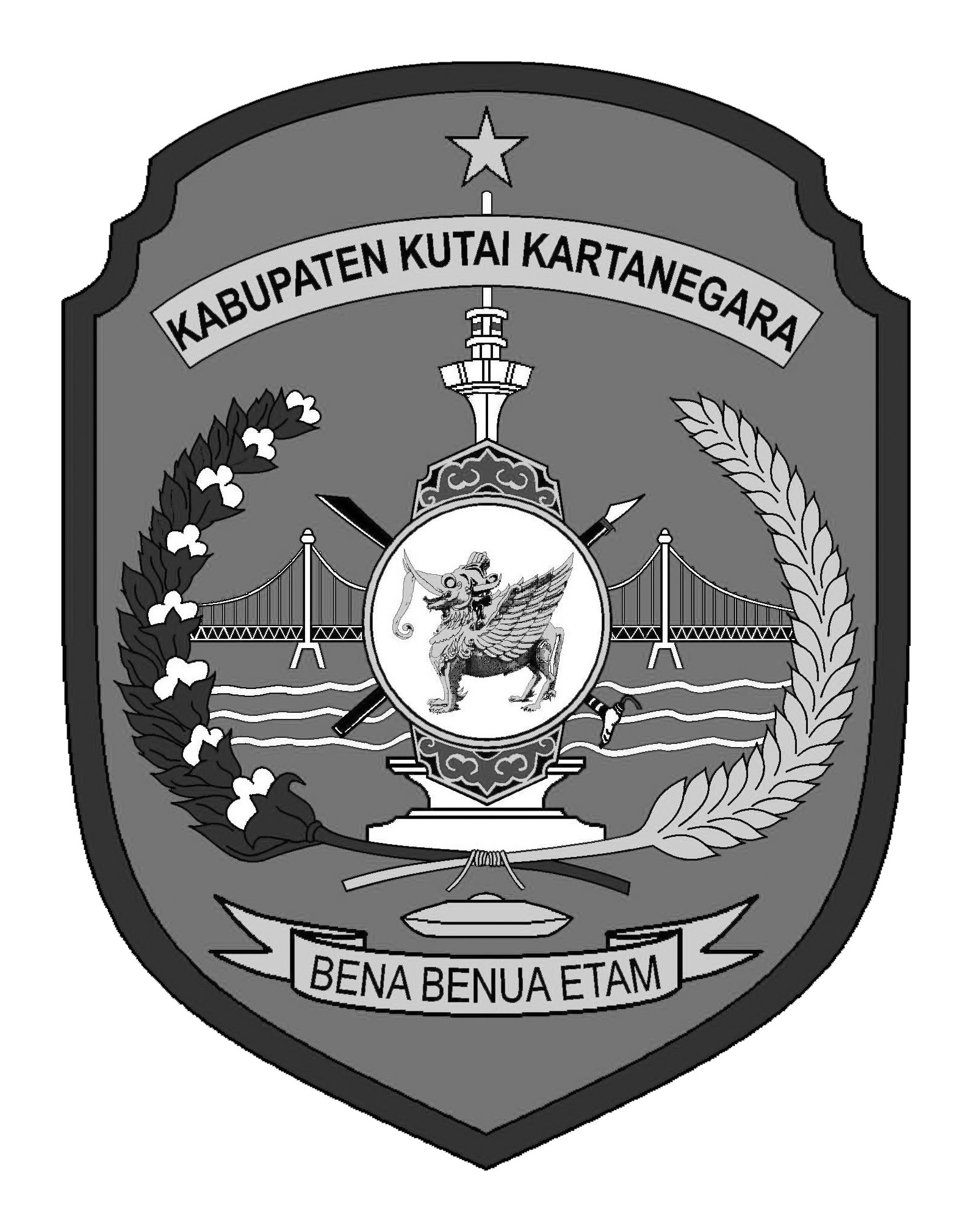 Logo Kabupaten Kutai Kartanegara Hitam Putih
