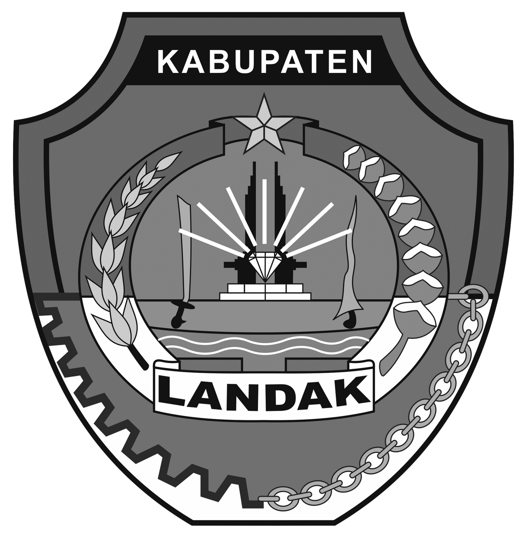 Logo Kabupaten Landak Hitam Putih