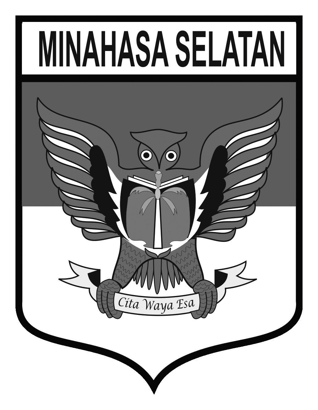 Logo Kabupaten Minahasa Hitam Putih