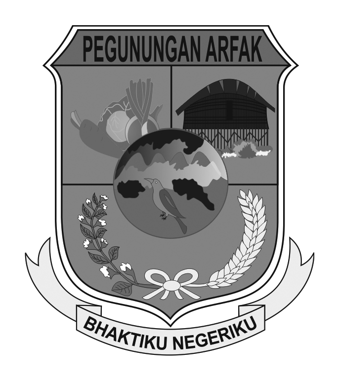 Logo Kabupaten Pegunungan Arfak Hitam Putih