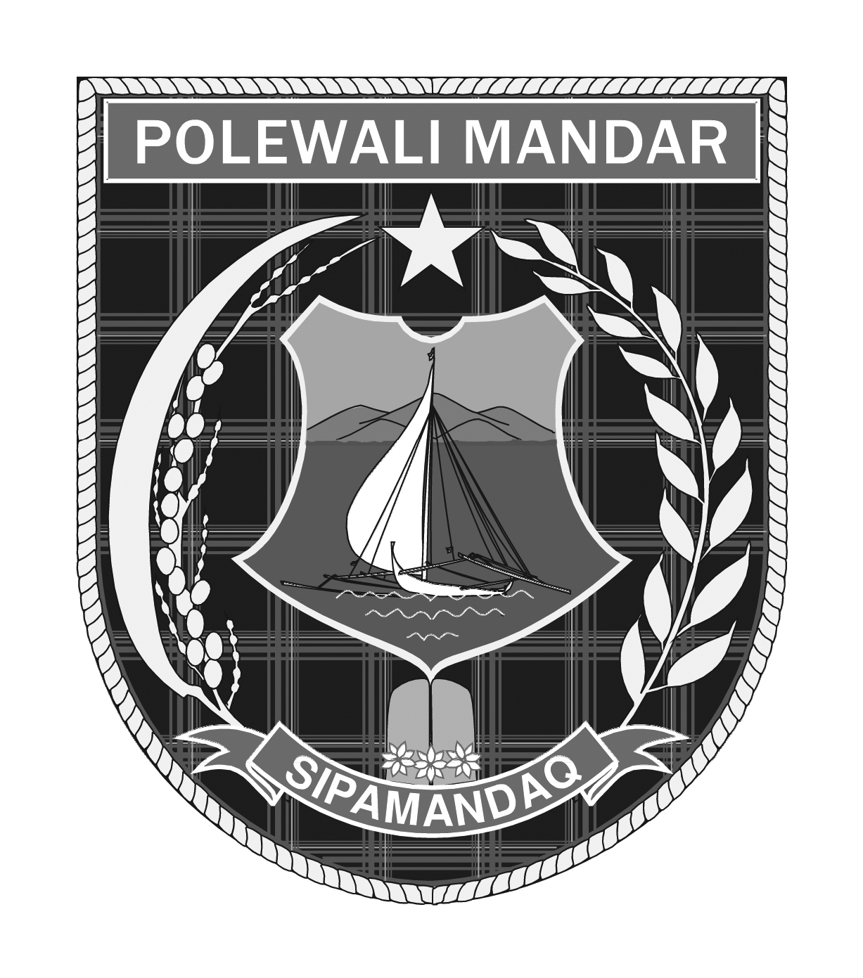 Logo Kabupaten Polewali Mandar Hitam Putih