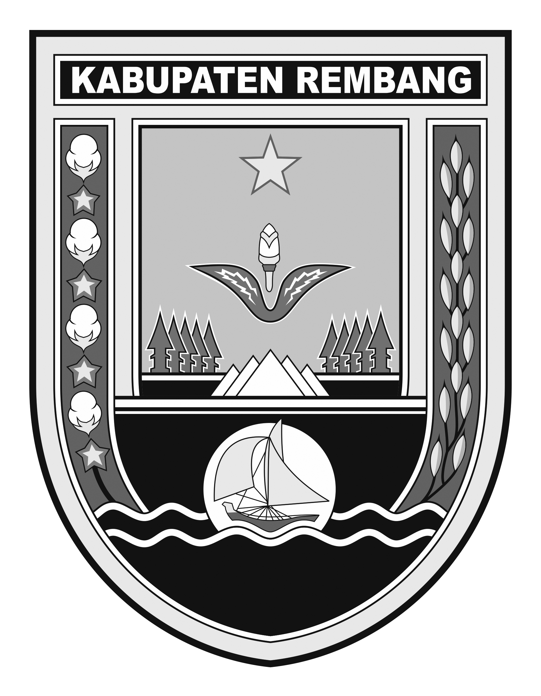 Logo Kabupaten Rembang Hitam Putih