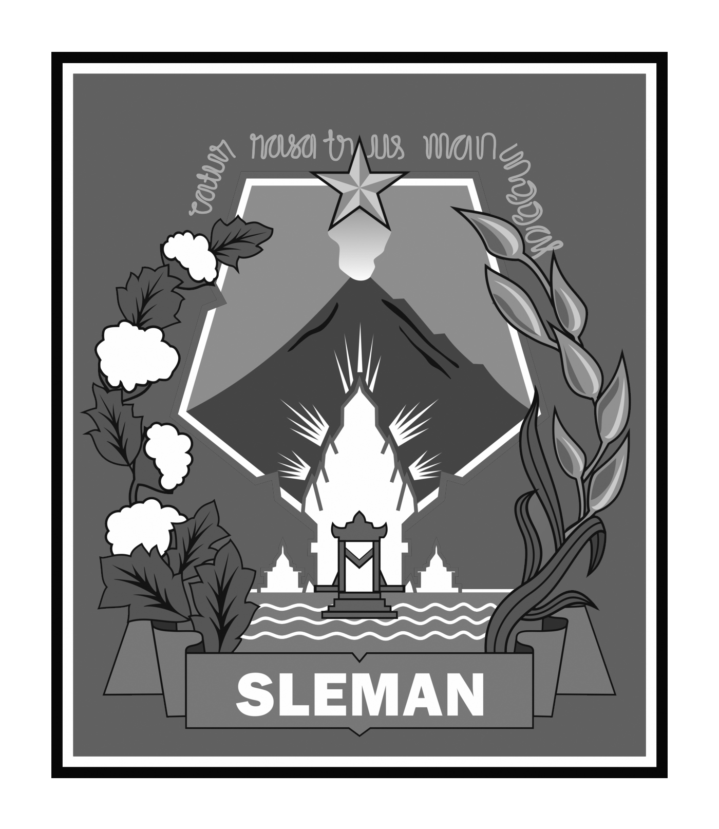 Logo Kabupaten Sleman Hitam Putih