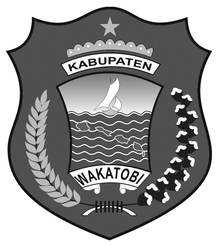 Logo Kabupaten Wakatobi Hitam Putih