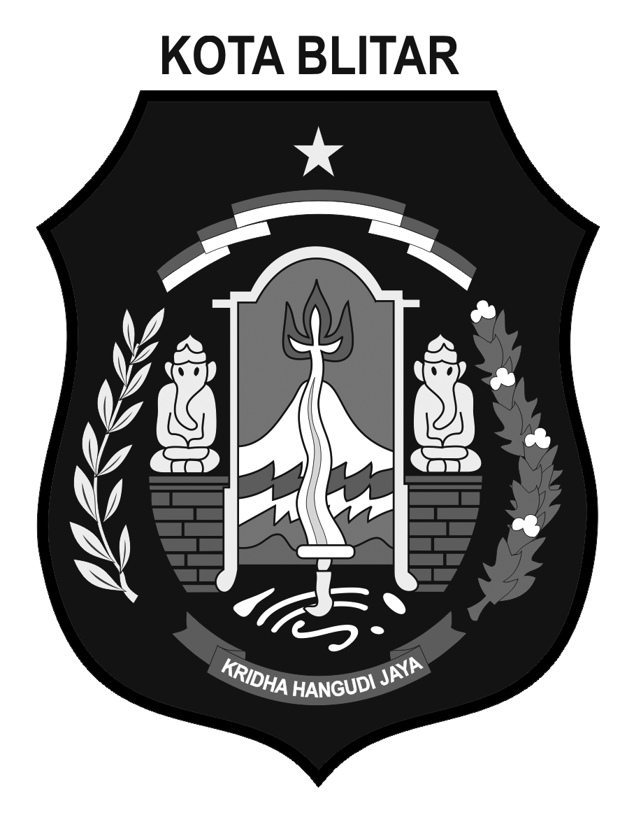 Logo Kota Blitar (INDONESIA) Hitam Putih 1
