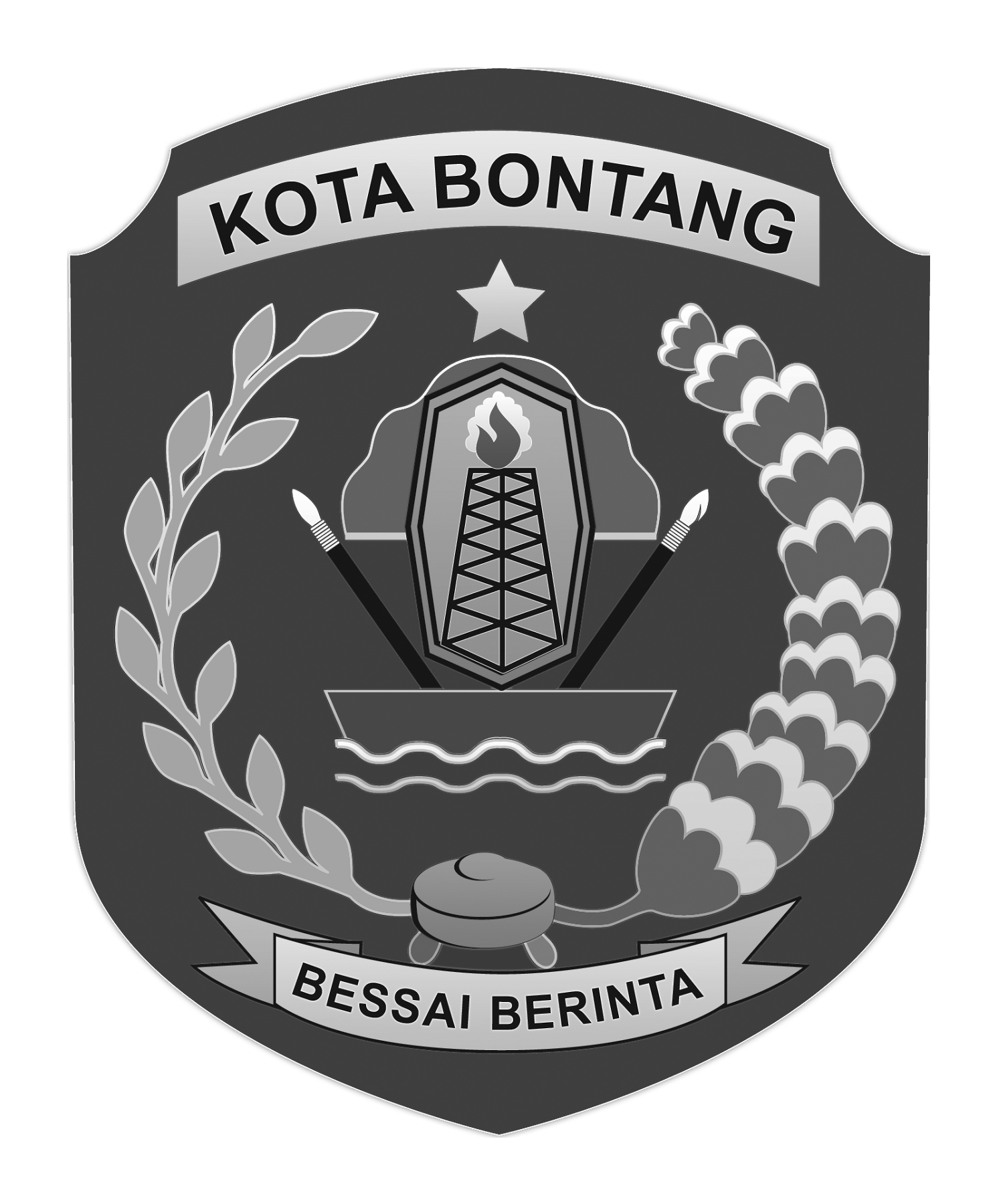 Logo Kota Bontang (INDONESIA) Hitam Putih