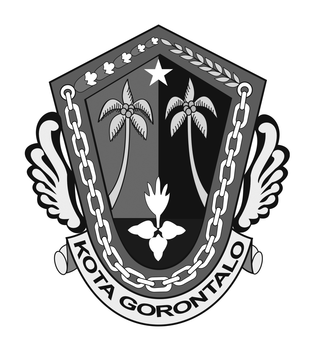 Logo Kota Gorontalo (INDONESIA) Hitam Putih