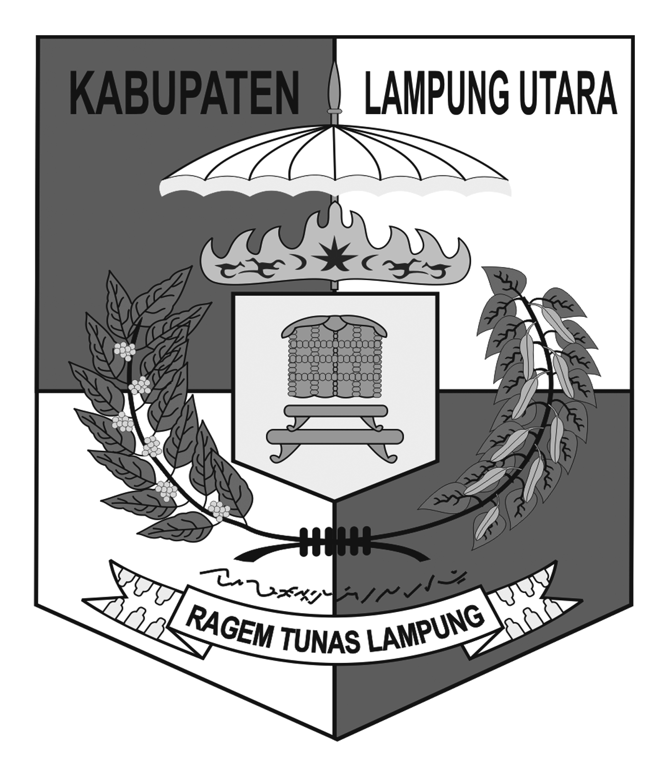 Logo Lampung Utara Hitam Putih