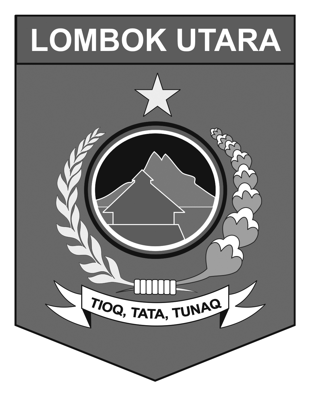 Logo Lombok Utara Hitam Putih