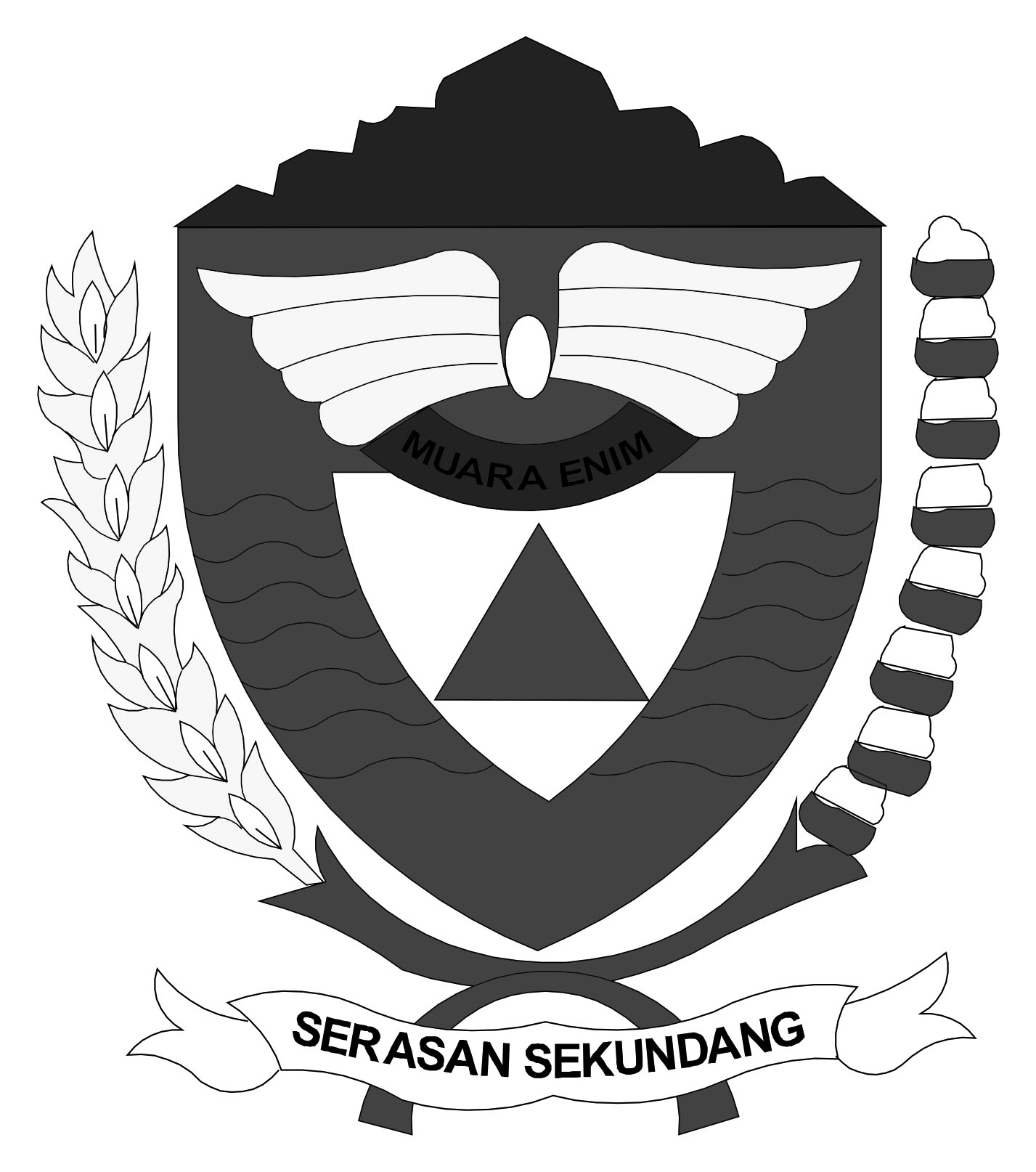 Logo Muara Enim (Kabupaten Muara Enim) Hitam Putih