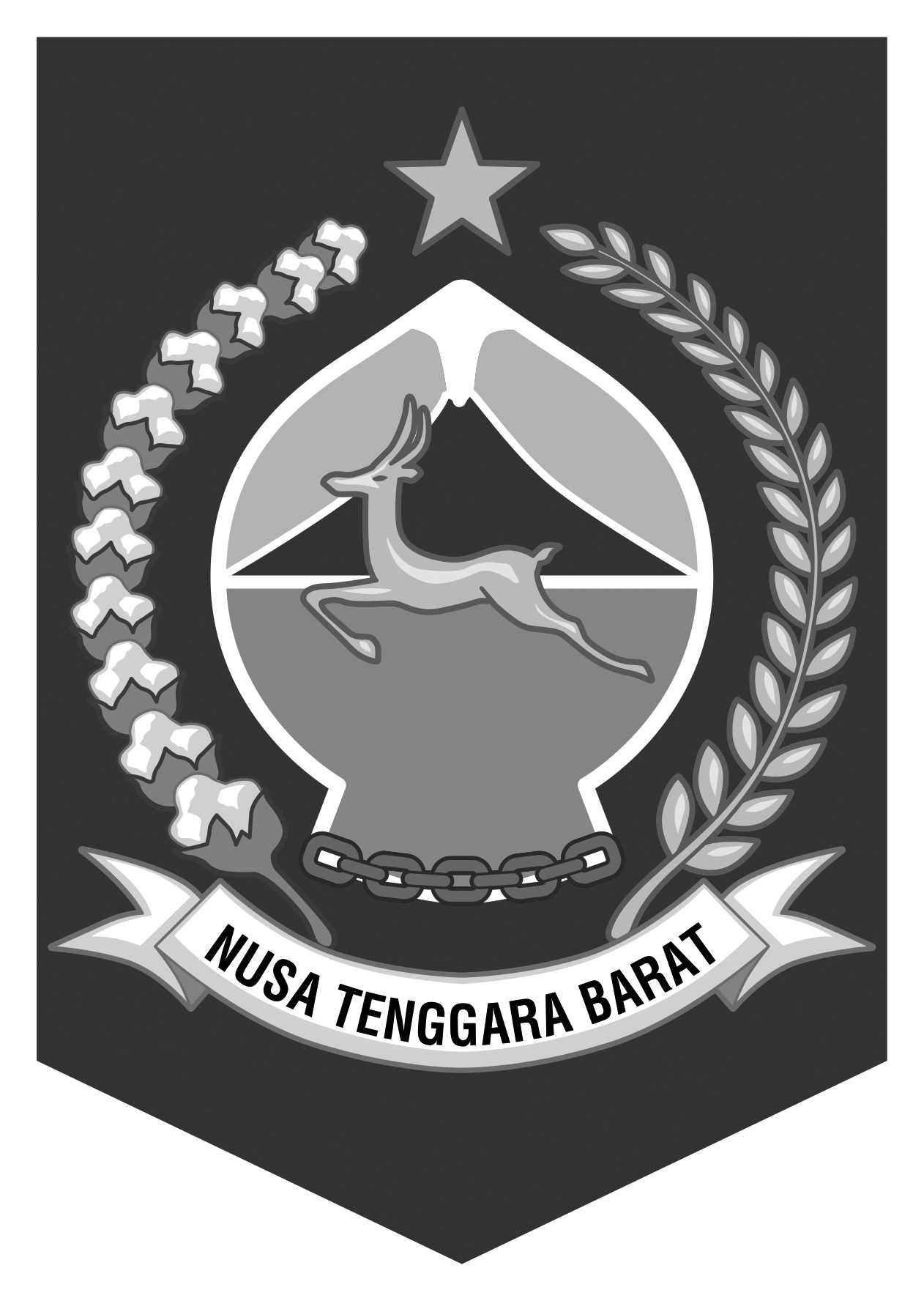 Logo NTB (Nusa Tenggara Barat) Hitam Putih