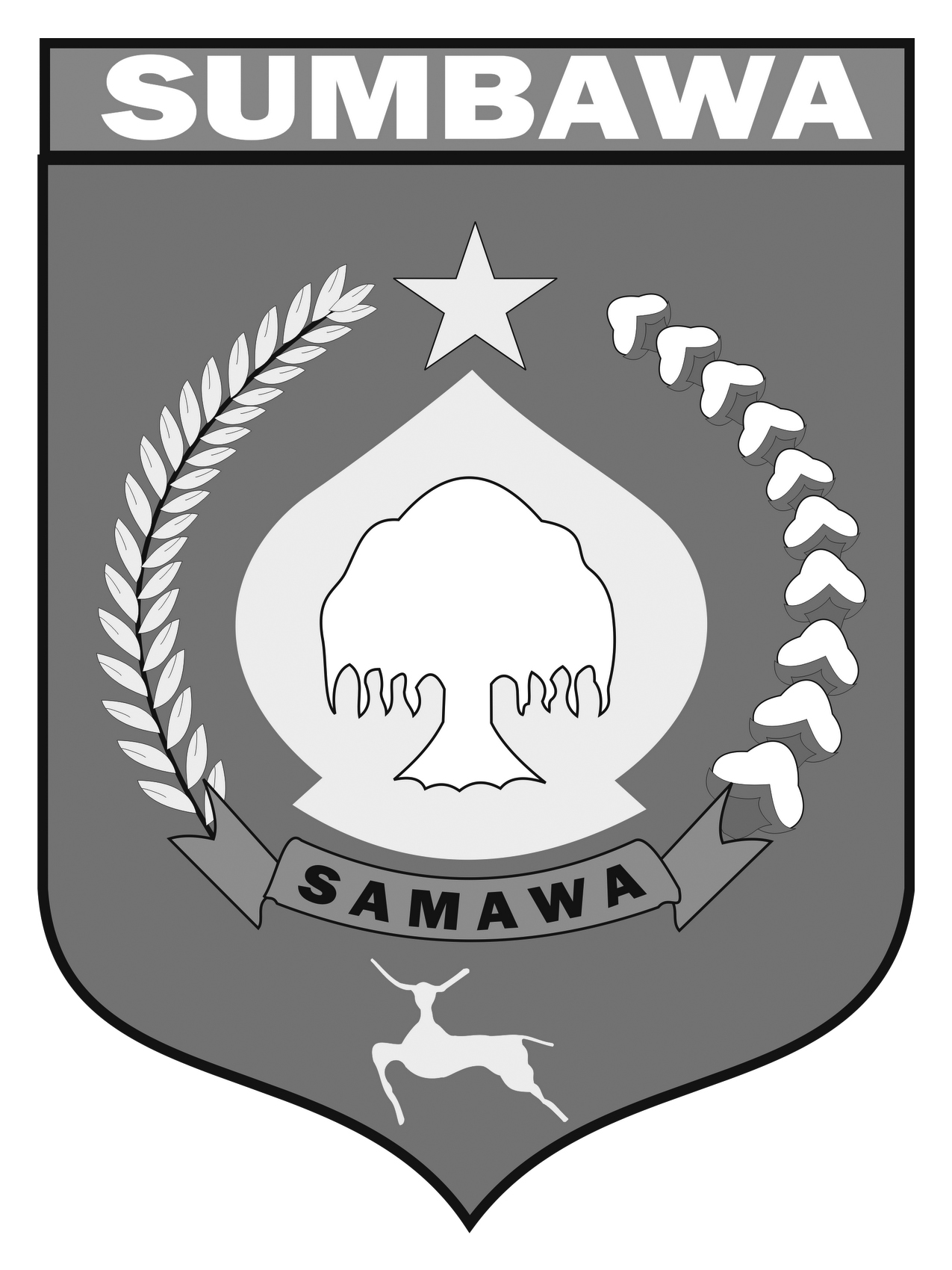 Logo Sumbawa (Kabupaten Sumbawa) Hitam Putih