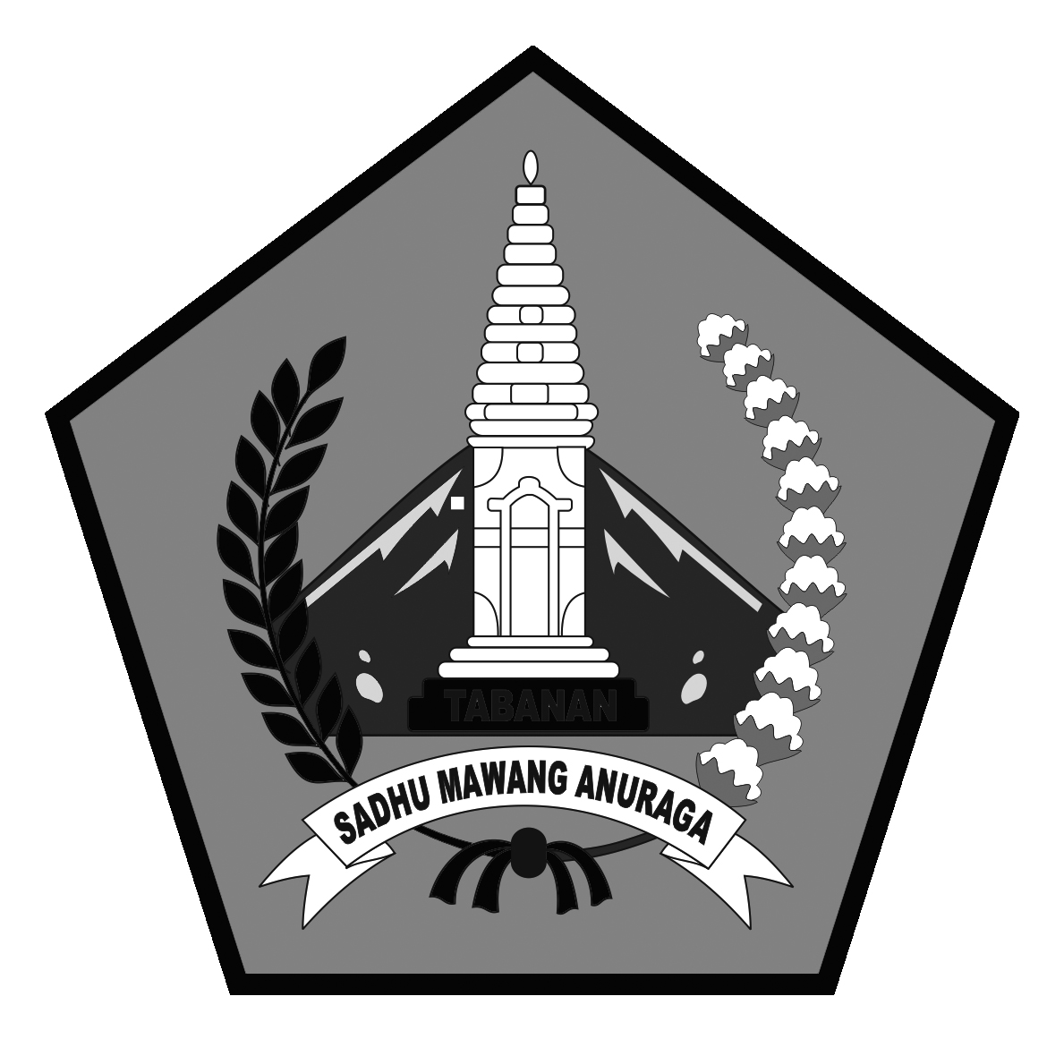Logo Tabanan (Kabupaten Tabanan) Hitam Putih