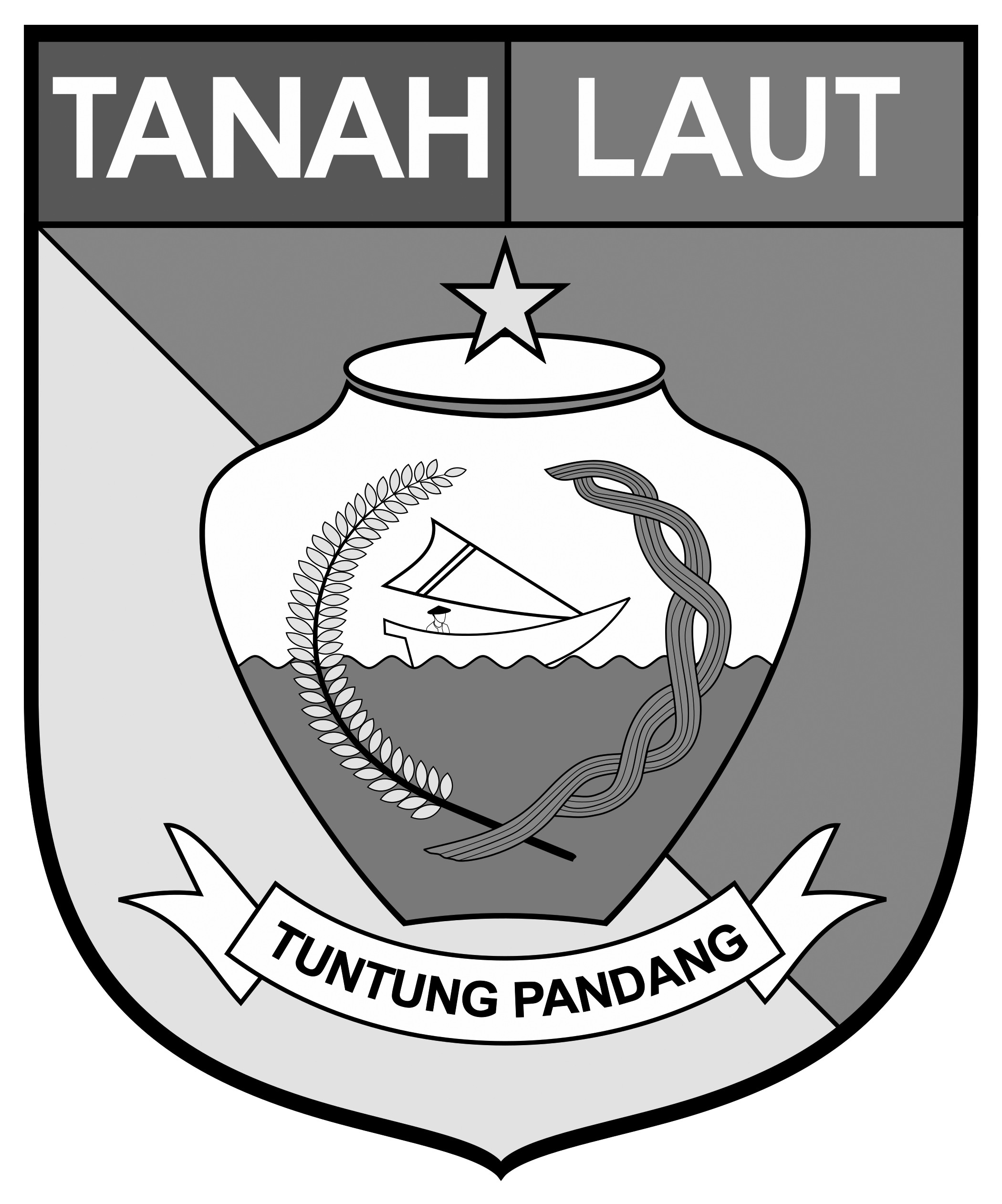 Logo Tanah Laut (Kabupaten Tanah Laut) Hitam Putih