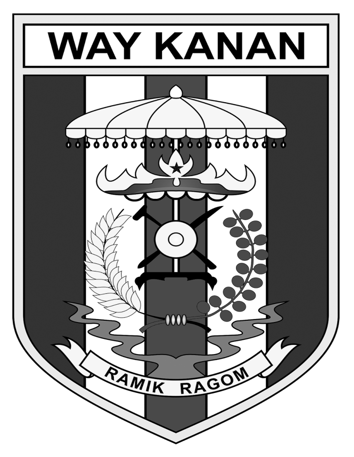 Logo Way Kanan (Kabupaten) Hitam Putih